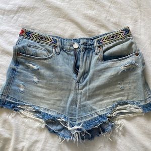 Blank NYC Denim Shorts, beaded waist